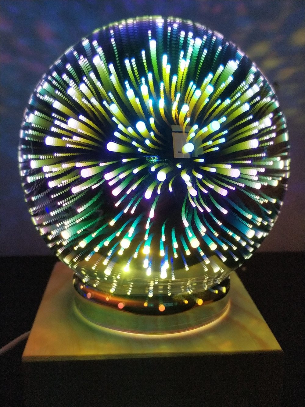 Modern Art Deco Crystal-Ball Night Light