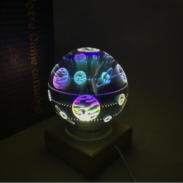 Modern Art Deco Crystal-Ball Night Light